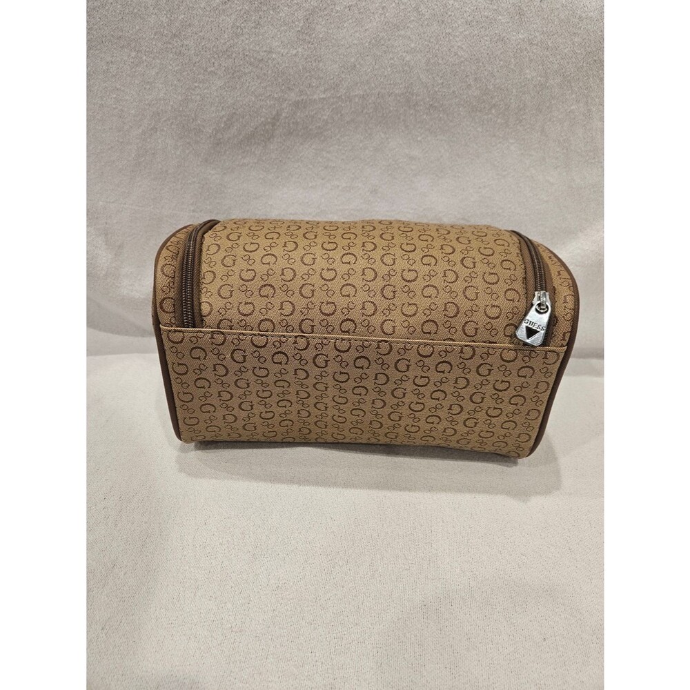 GUESS Monogram Travel Toiletry Case Cosmetic Bag With Zipper Top Front Unisex - Picture 2 of 10